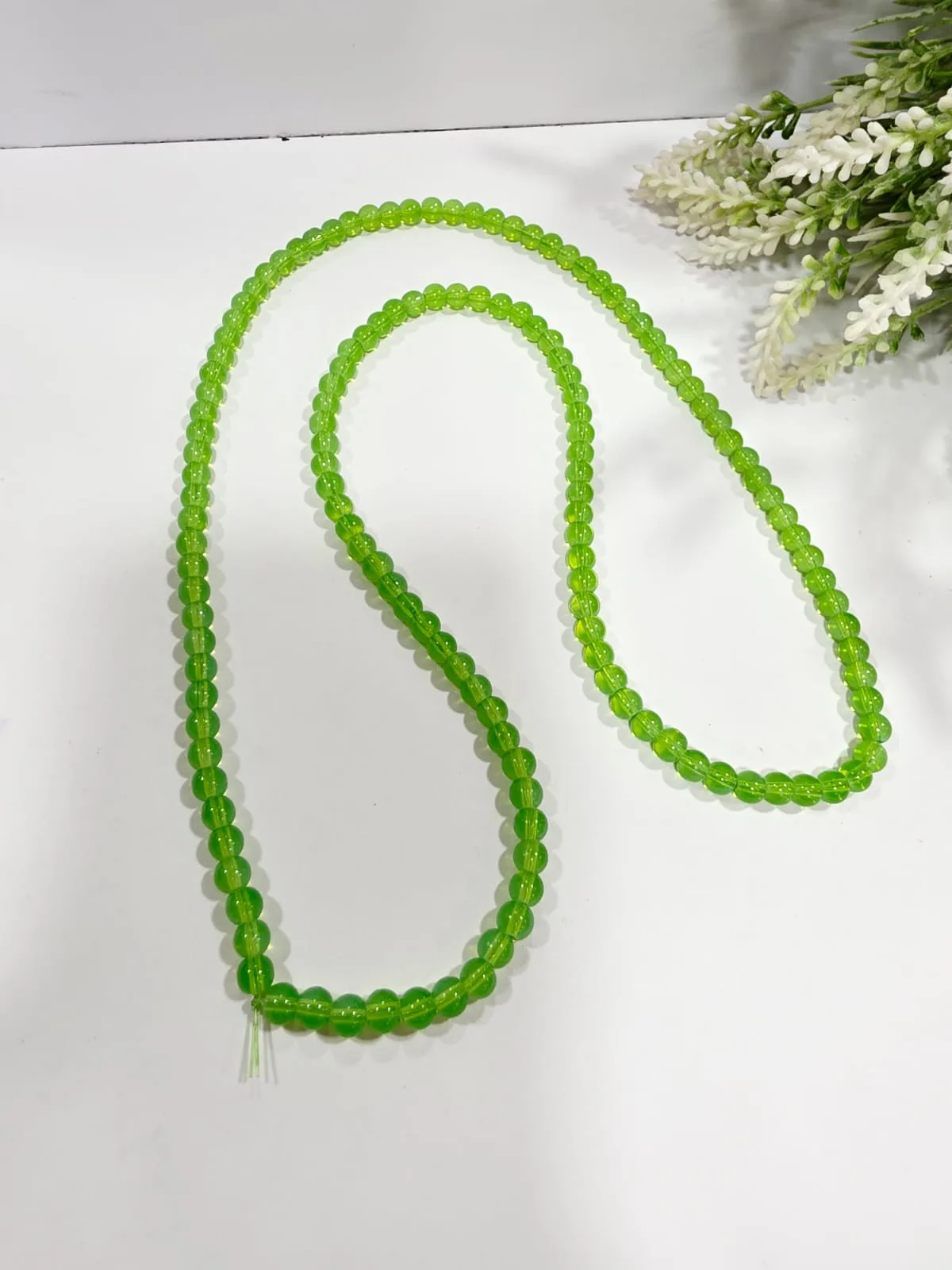 Cuentas de Vidrio Liso Verde Manzana 6mm