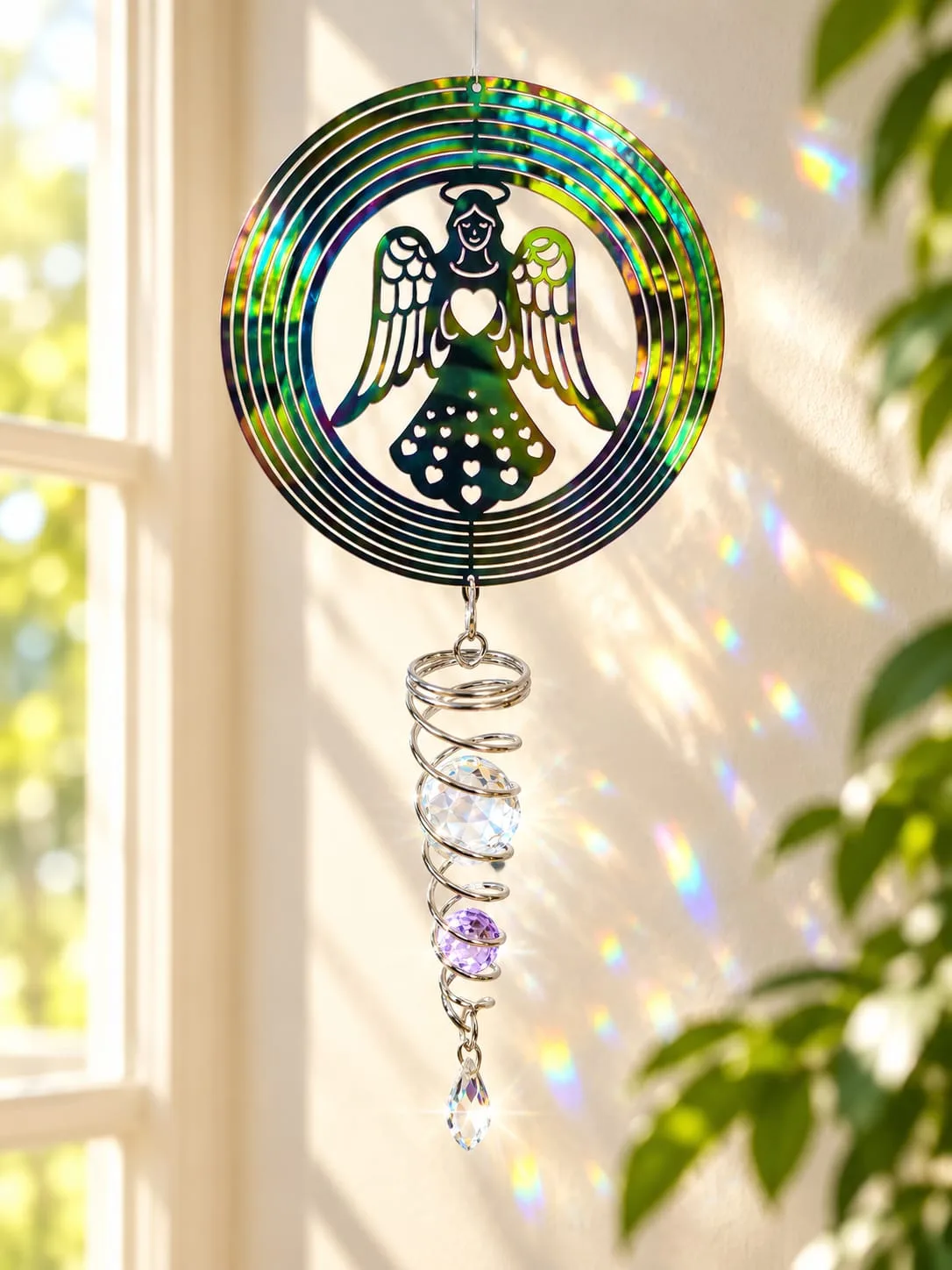 Spinner con Cristal Ángel Multicolor