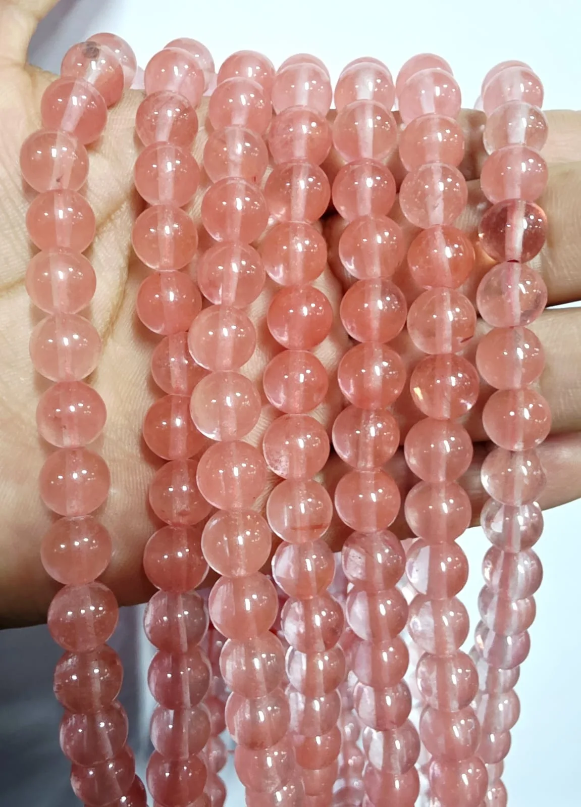 Tira de piedras de Cuarzo Cherry N°8