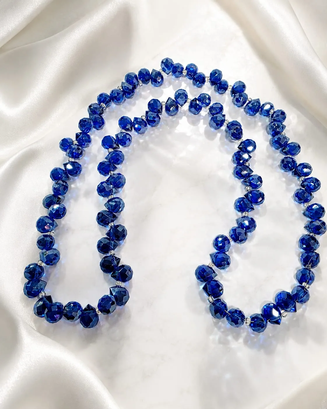 Cuentas de Vidrio Tornasol Azul Zafiro 8mm