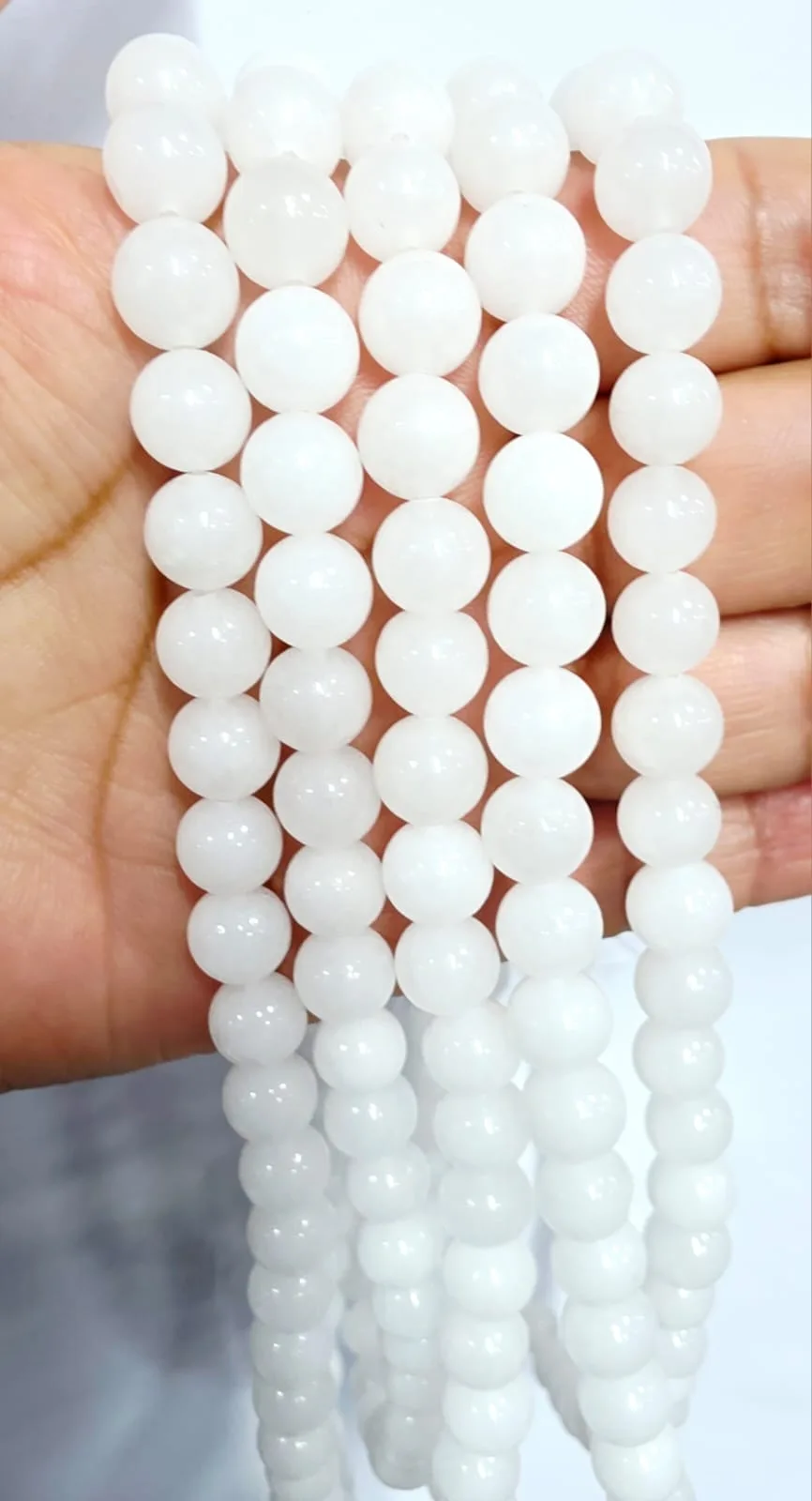 Tira de piedras de Cuarzo Blanco N°8