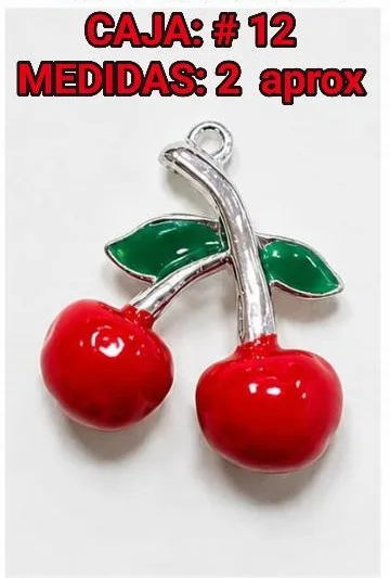 Colgante de Rodio - Par de cerezas con detalle plateado