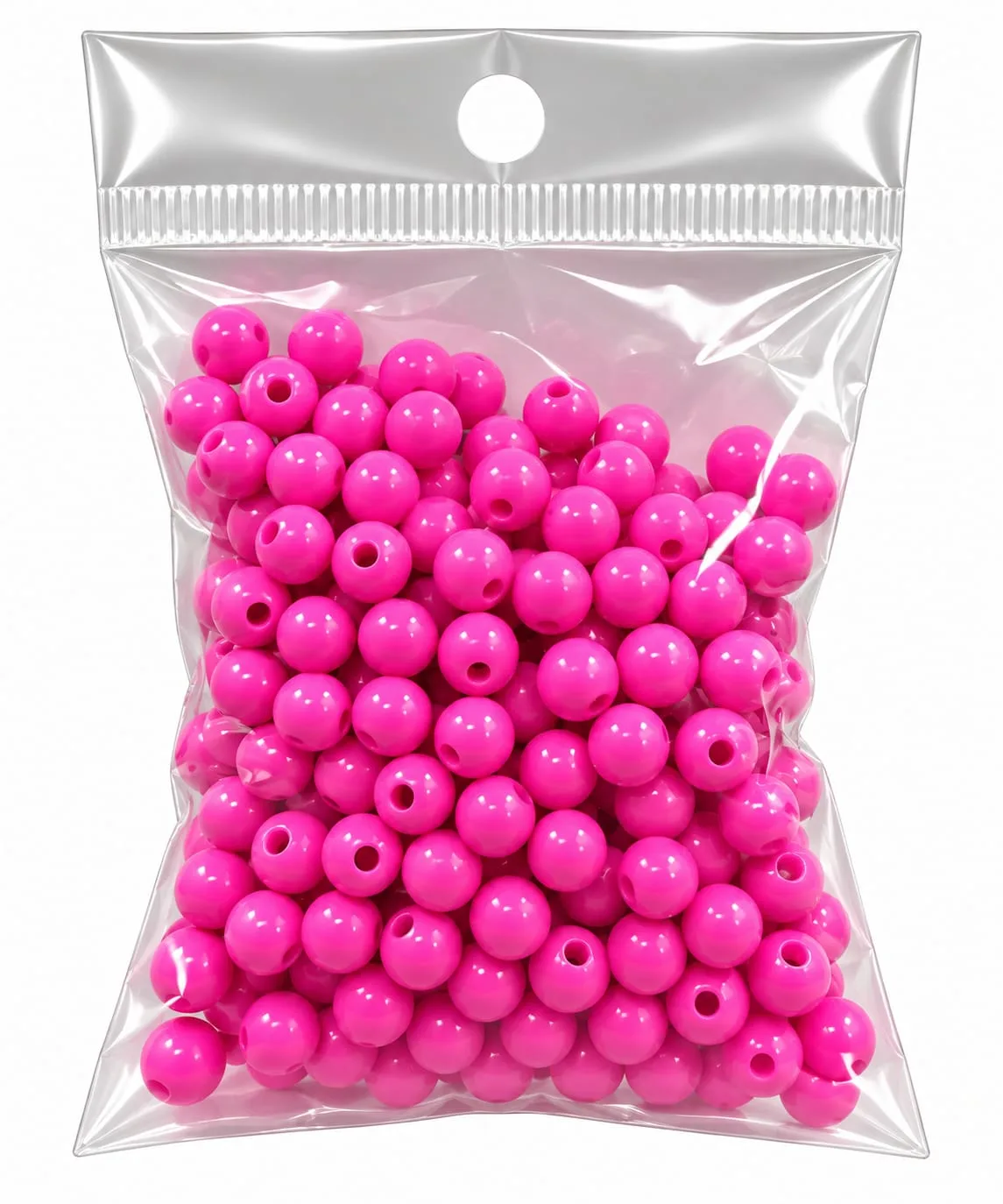 Cuentas Acrílicas Redondas Opacas 6mm Fucsia