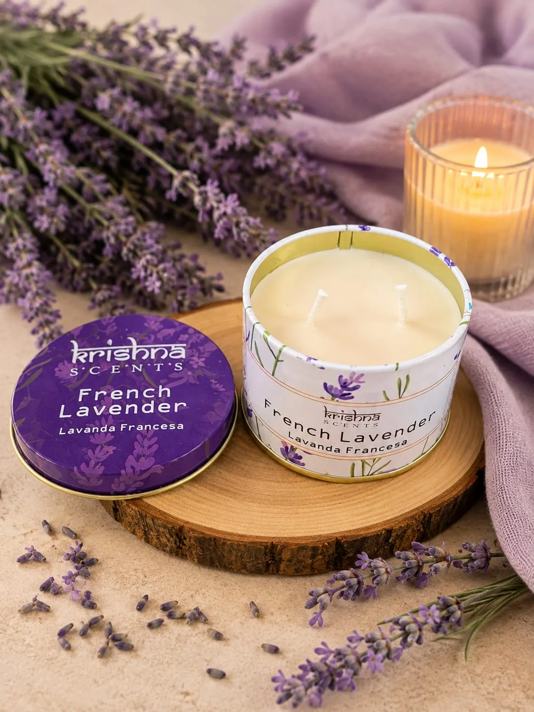 Vela Aromática Krishna Scents Lavanda Francesa