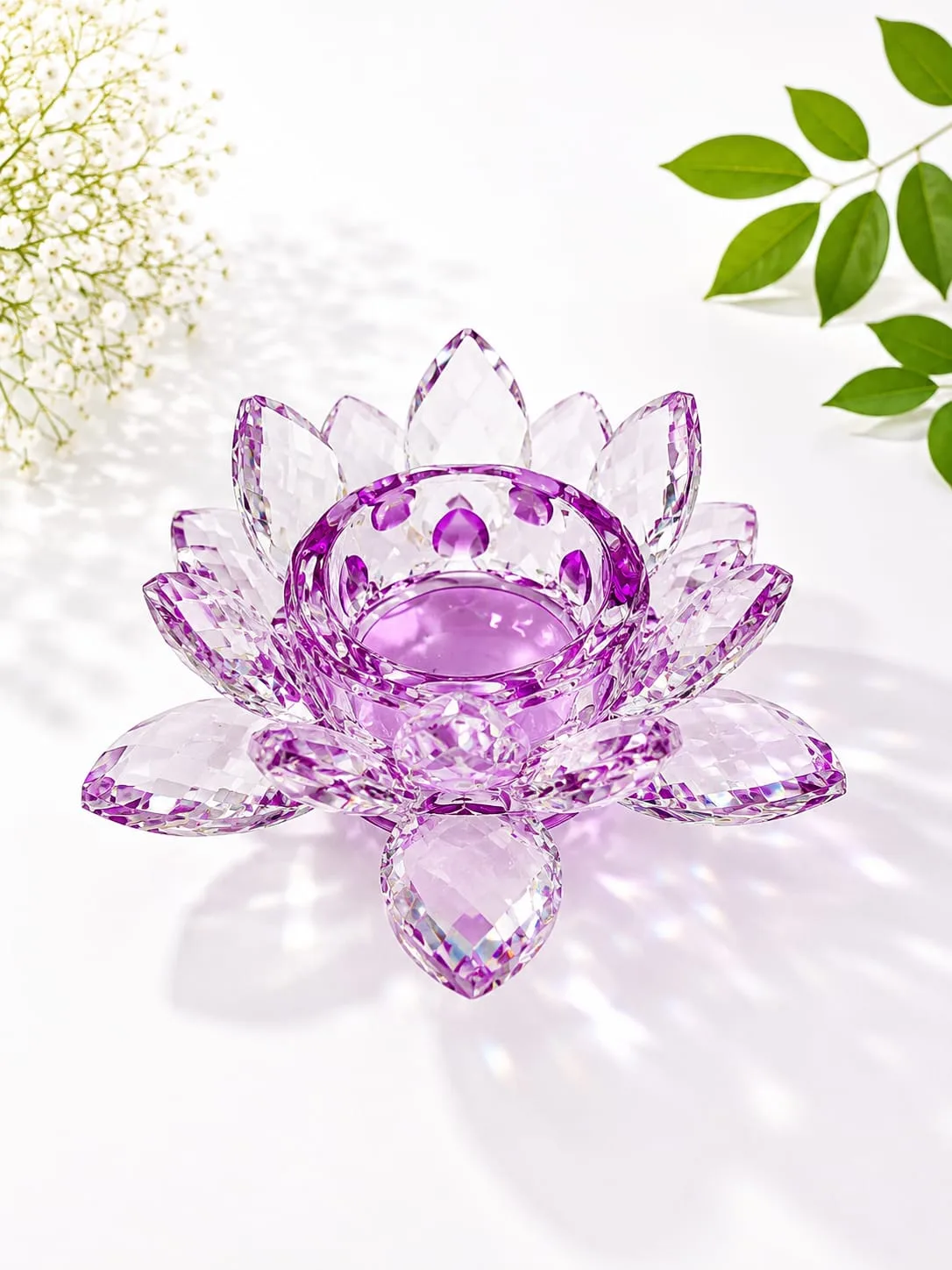 Portavelas Flor de Loto Violeta