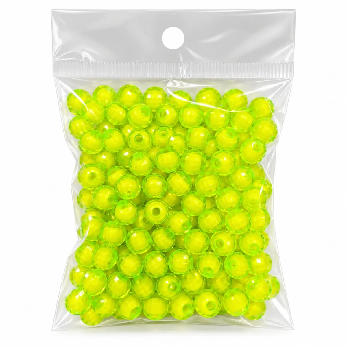 Cuentas Acrílicas Amarillo Verdoso Neón