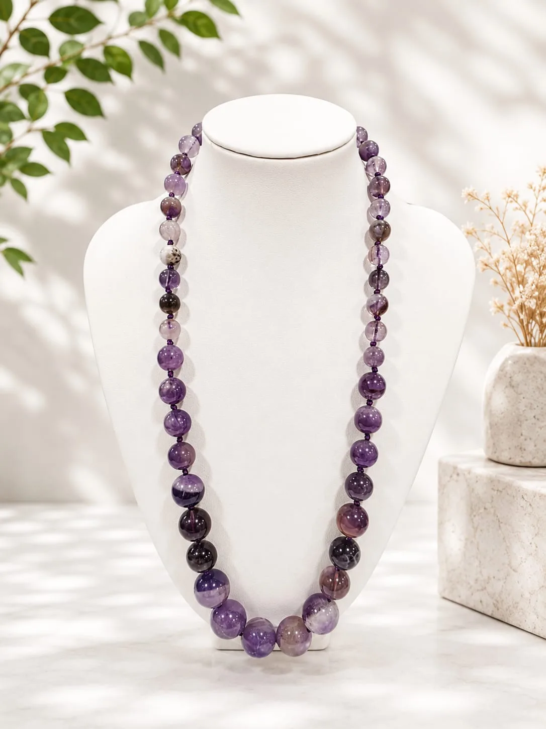 Collar de Cuarzo Natural – Amatista