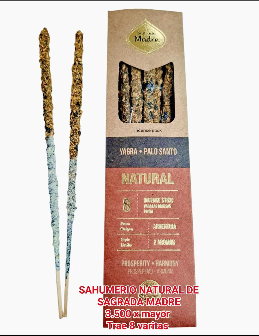 Sahumerio Natural Sagrada Madre Yagra Palo Santo